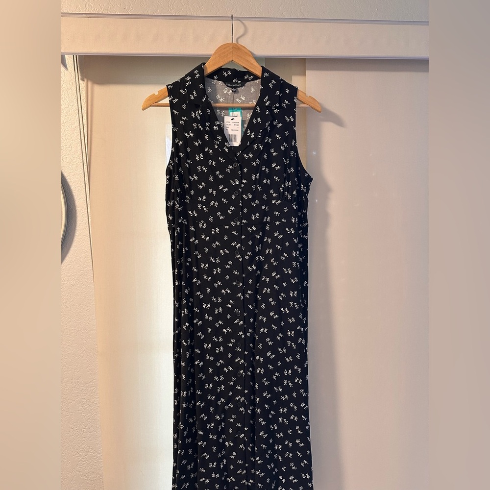 Floral Sleeveless Shirt Dress